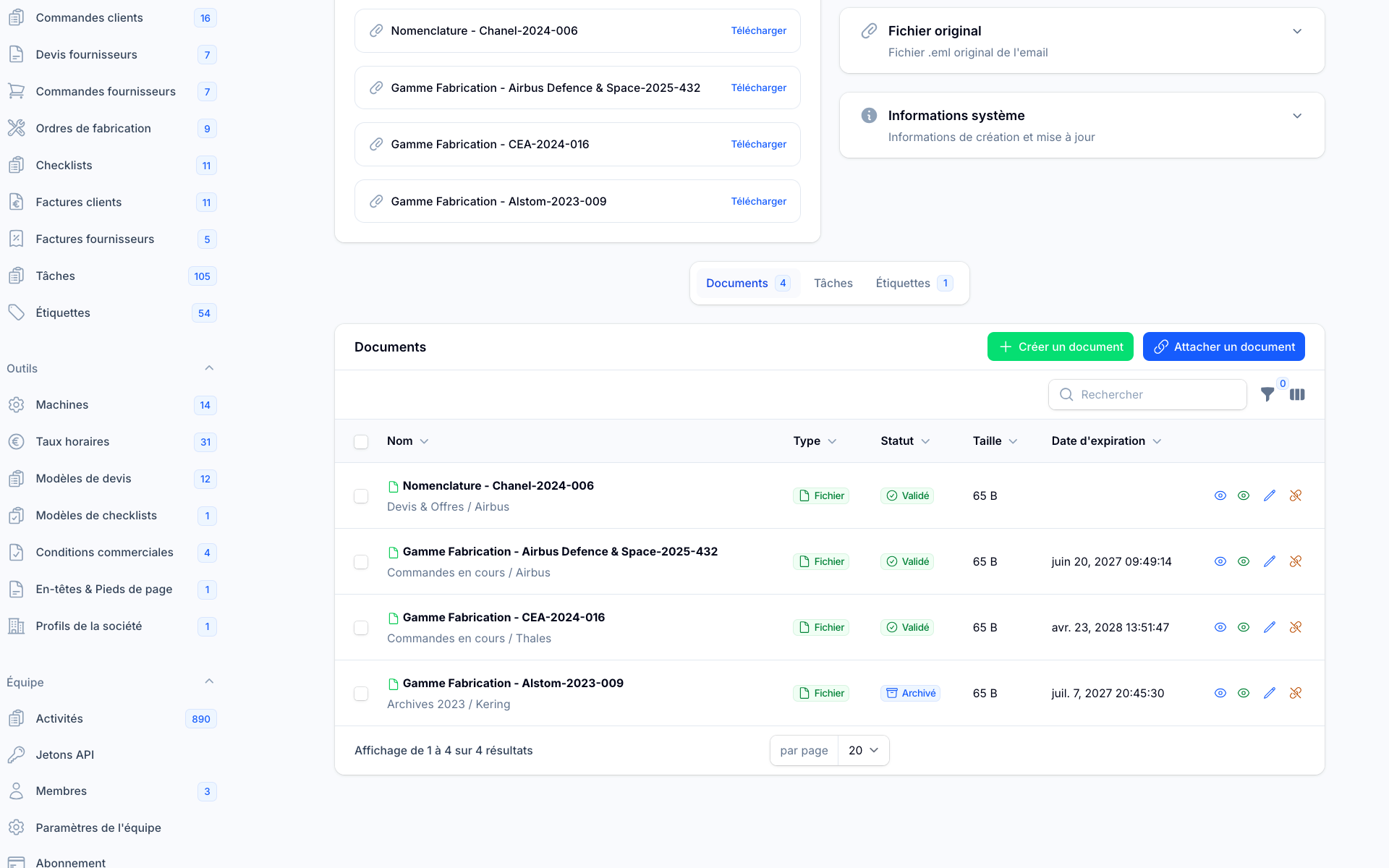 Email reçu avec plan